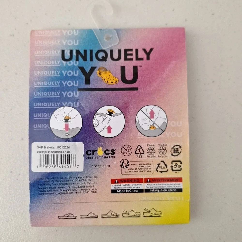 Crocs Charms Jibbitz Uniquely You Ghosting Halloween Holiday, 5 Pack, NEW